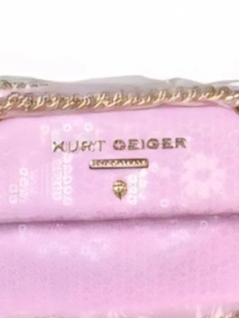 Kurt Geiger London Sequin Mini Brixton Structured Bag Pastel Pink NWT